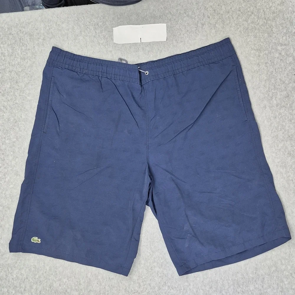 Lacoste Men Swimwear 7 Blue Embroidered Swim Trunks Logo 10